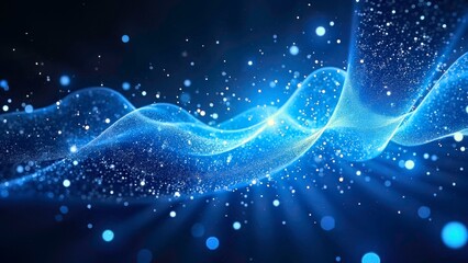 Technological blue waveform illuminated background