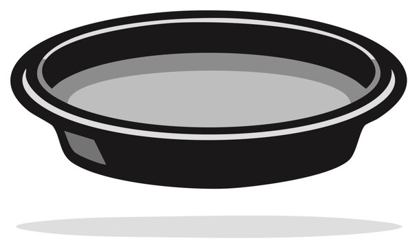 Baking Pie Tin Dish Graphic Isolated, Round Empty Pan With Lip & Shadow