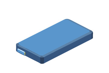 Fototapeta premium Isometric blue power bank