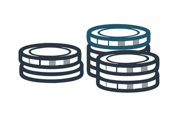Two stacks of poker chips