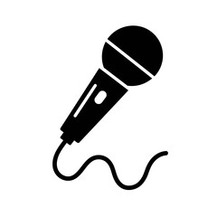 microphone, icon, vector, audio, mic, silhouette, music, podcast, sound, vocal, media, device, broadcast, singing, concert, performance, equipment, speaker, technology, wire, cable, song, voice, studi