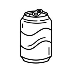 soda, can, icon, vector, beverage, drink, outline, refreshment, cola, fizzy, tin, pop, carbonated, soft, container, packaging, cold, liquid, aluminum, illustration, graphic, clipart, silhouette, desig