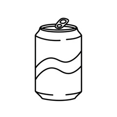 soda, can, icon, vector, beverage, drink, outline, refreshment, cola, fizzy, tin, pop, carbonated, soft, container, packaging, cold, liquid, aluminum, illustration, graphic, clipart, silhouette, desig