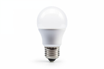 Single LED light bulb on white background