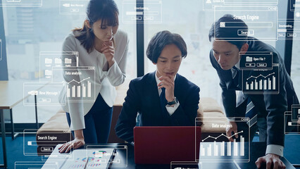 ビジネス、テクノロジー、DX、ソフトウェア、OS、ウィンドウ、ファイル、サーバ、データ、クラウド、ビジネスパーソン、ビジネスマン、日本人、チームワーク、エンジニア、会議、ミーティング、打ち合わせ、プログラミング、プログラマー、管理、プロンプト、プラットフォーム、ストレージ、システム、ネットワーク、オペレーション、企業、オフィス、バックオフィス、プロセス、グループ、未来、サイバー、開発、SaaS、A