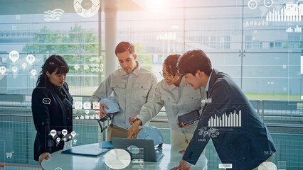 Multinational people meeting and statistical data