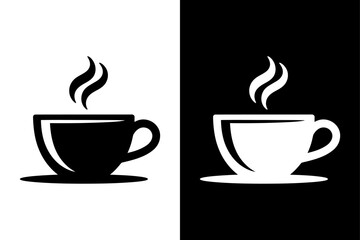 Coffee Cup Silhouette Icon. Modern Drink Symbol Vector Illustration