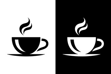 Minimal Coffee Cup Illustration. Hot Drink Icon Silhouette Vector