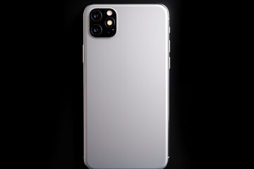 Rear view of modern smartphone isolated