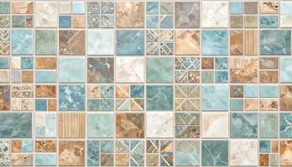 Tile pattern,  various colors, geometric shapes