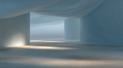 Fototapeta premium voice creates light sound and texture in spacious room where soft lighting enhances atmosphere