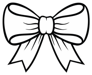 Elegant Bow Illustration, Black and White Ribbon, Knot Design