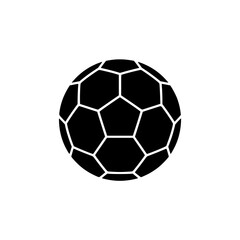 Fototapeta premium Silhouette of classic black soccer ball with pentagon and hexagon pattern