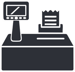 Checkout Terminal with Receipt Icon Represents Retail Transaction or Business Accounting Process
