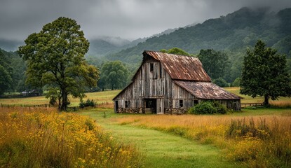 Fototapeta premium Rustic Barn Landscape