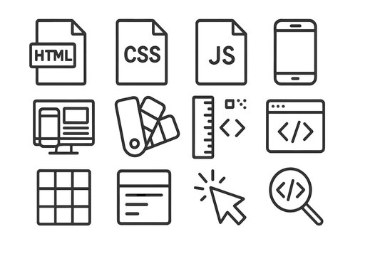 Js script html file vector dropdown icon color end cursor flat front