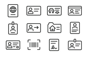 Vector id employee proof icon card document file form icons identity name