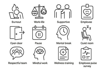 Calendar room training pause workplace employee mental scale health quiet vector icon