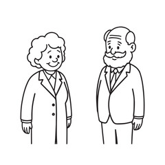Old people black and white illustration vector image simple minimalist artwork design template