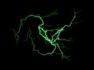 Green Lightning Bolt Illustration. Electric plasma glowing force, PNG realistic lightning bolt with bright flare and electric featuring thunderstorm energy glow powerful nature strike 