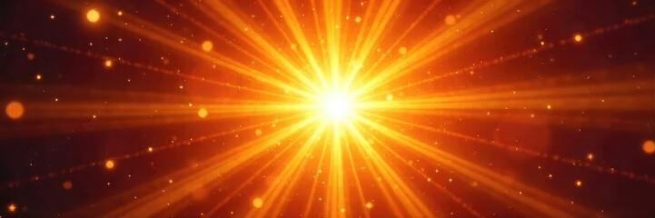 Vibrant sunburst radiating golden rays of light, bursting outwards from a central point, creating a warm and energetic effect Ideal for backgrounds, textures, and design elements , radiance, optical