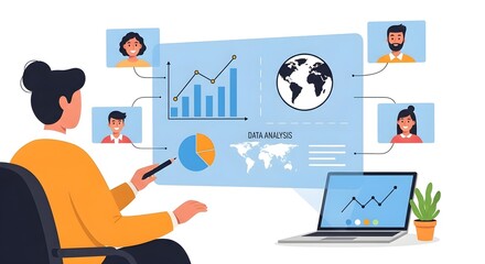business data analysis and remote team collaboration