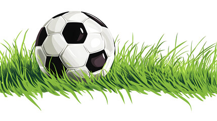 Soccer Ball Resting in Lush Green Grass
