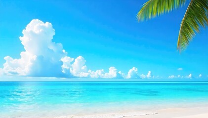 Fototapeta premium Vibrant azure sky on a cloudless sunny day Perfect for summer, vacation, or travel themes The bright, clear blue showcases a flawless, sunny atmosphere , calm, bright