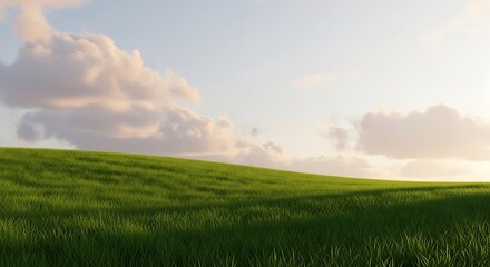 Green Field Under a Cloudy Sky.