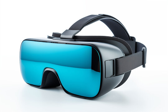 A VR headset isolated on a white background.