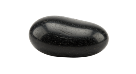 Black Polished Stone Smooth Pebble Mineral.