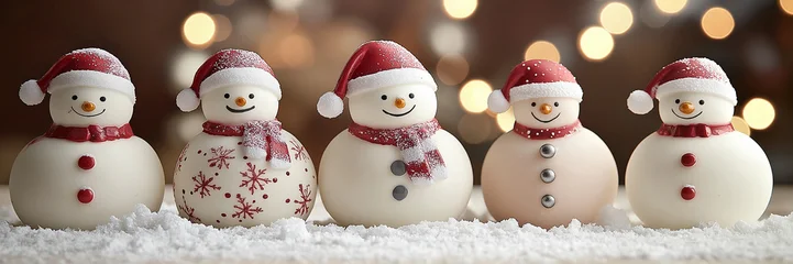 Handdoek met foto Meisjeskamer Five small snowmen   © designtomato