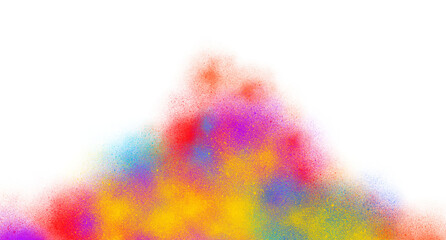 Rainbow Powder Burst Isolated on a transparent Background