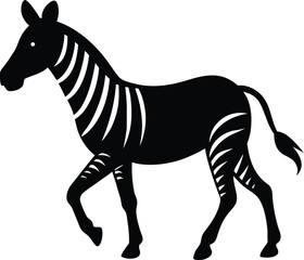 Obraz premium Vector art of silhouette of a zebra walking