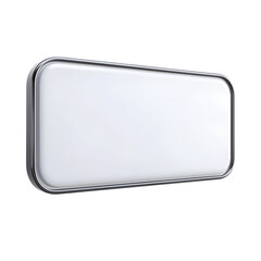 White Rectangular Sign with Chrome Frame
