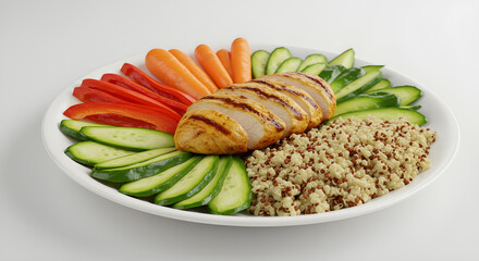 Grilled Chicken and Quinoa Healthy Meal Plate