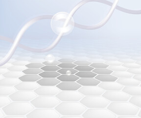 Hyaluronic acid and Niacinamide hair and skin solutions ad, white collagen serum drops into skin cell with cosmetic advertising background ready to use, illustration vector.	