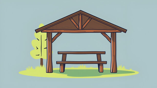 campground picnic shelter icon, campground picnic shelter vector illustration-simple illustration of campground picnic shelter, perfect for campground picnic shelter logos and icons