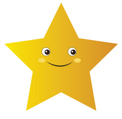 Cute cartoon hand drawn vector smiley stars clipart.