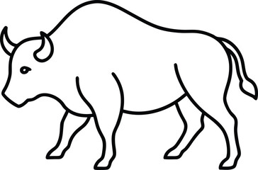 Fototapeta premium Vector art of simple line drawing of a bison