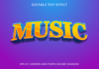 Fototapeta premium Music 3D Text Effect, Editable Typography Style