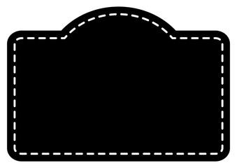 白ステッチ付きの黒ラベル型フレーム素材