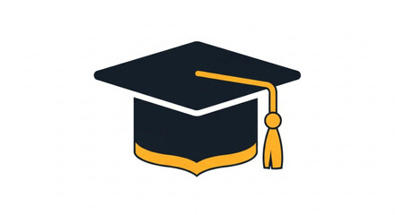 Celebrate Academic Achievement with this Graduation Cap Illustration, Perfect for Education-Themed Designs and Graduation Announcements, Highlighting Success and Learning