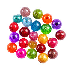 Colorful round beads in a cluster