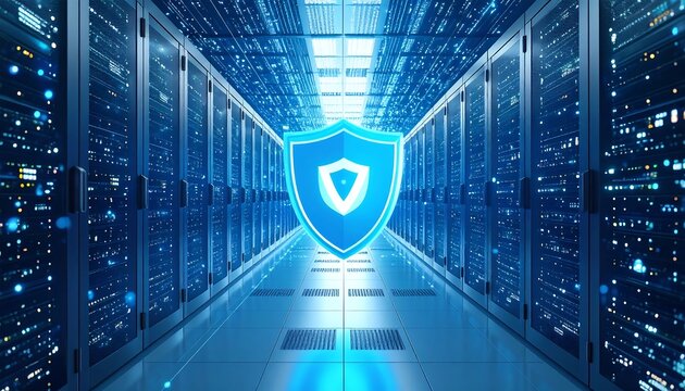 Server room with security shield