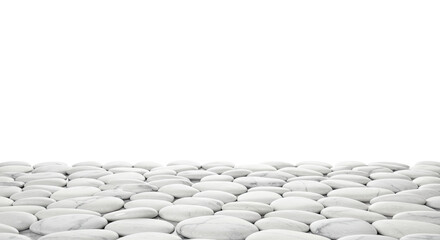 Fototapeta premium Collection of white stones arranged in rows.