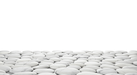 Collection of white stones arranged in rows.