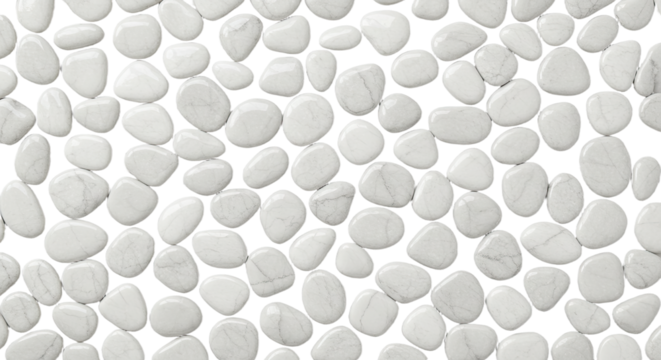 Collection of white stones seamless pattern.