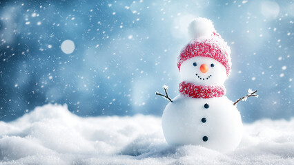 Snowman, with copy space

