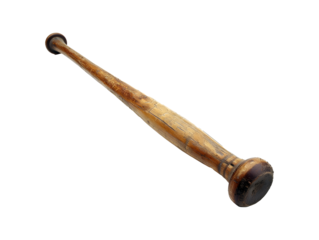 old wooden baseball bat isolated on transparent background